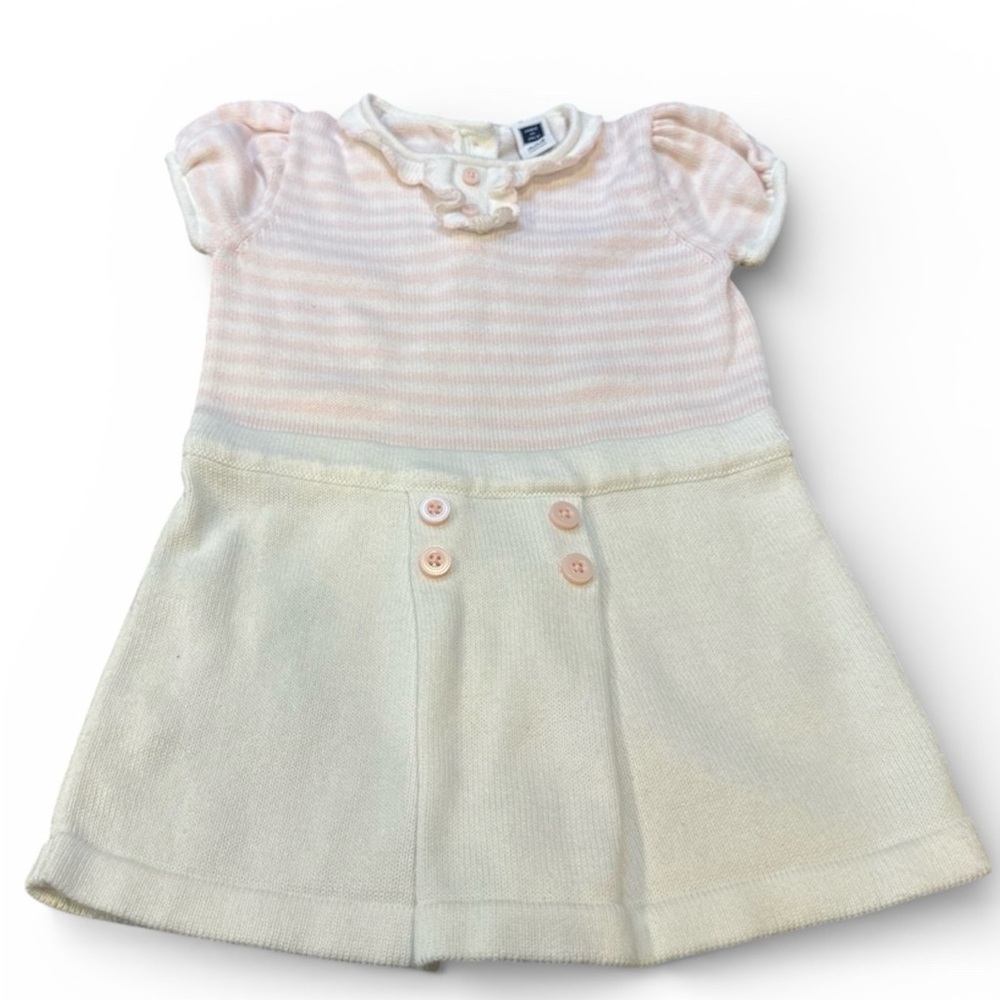 Janie and Jack Pink and Cream Striped Dress